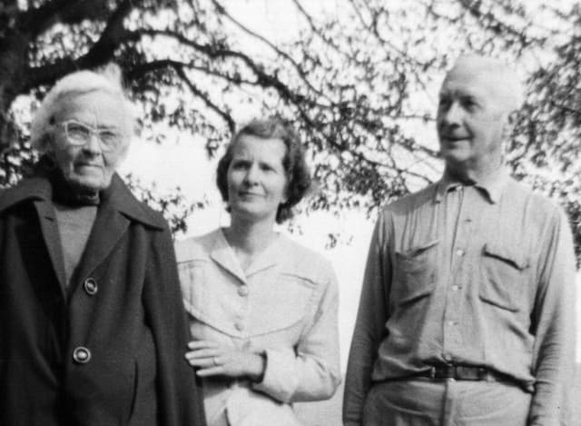 Jane Wolfe, Phyllis Seckler, and Karl Germer in 1957